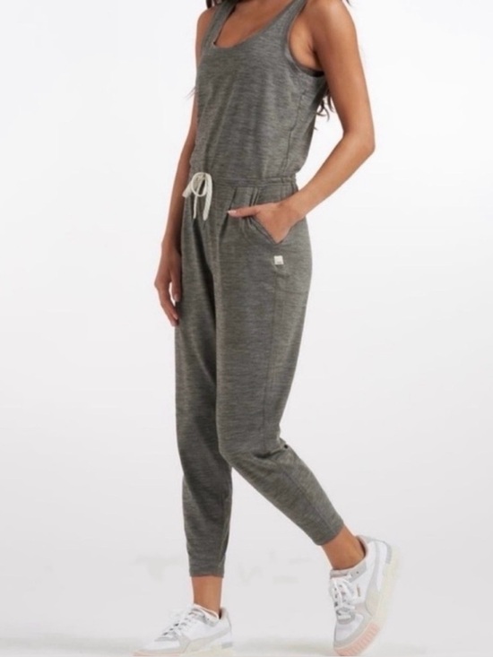 Vuori Pants - Vuori Jumpsuit One Piece Drawstring Sleeveless Gray Size S